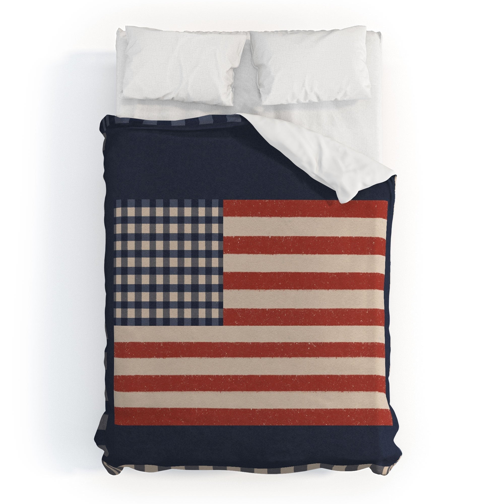 DENY Designs Gingham Flag Duvet Cover