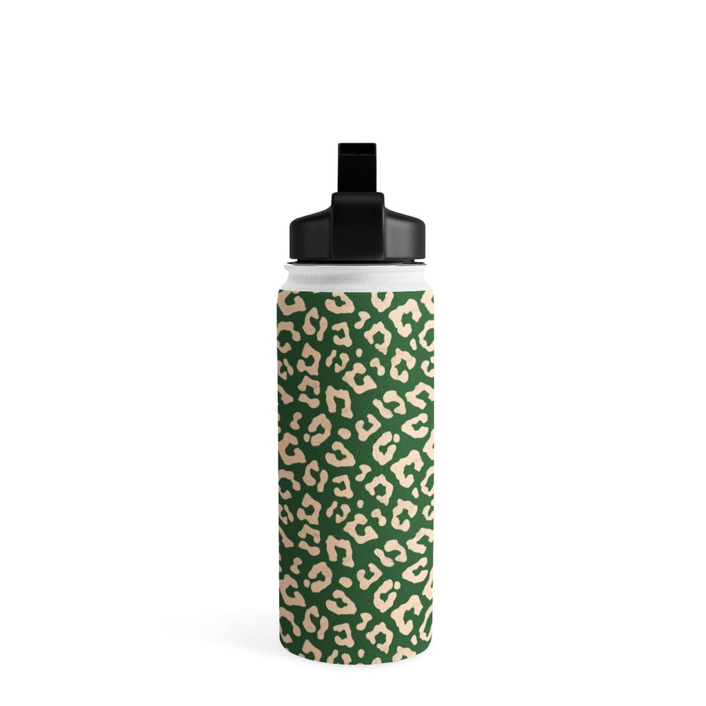 Avenie BR Cheetah Print In Green Water Bottle