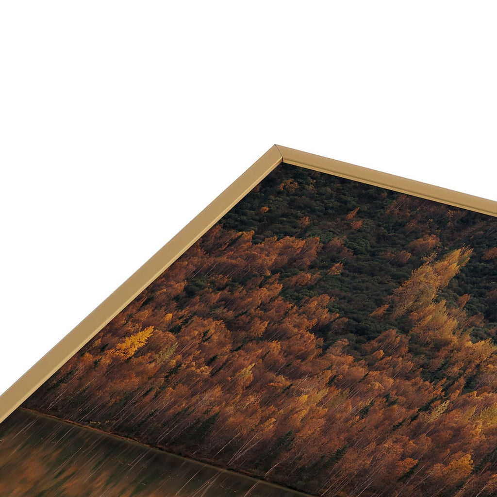 Hannah Kemp Fall Lake Square Metal Framed Art Print