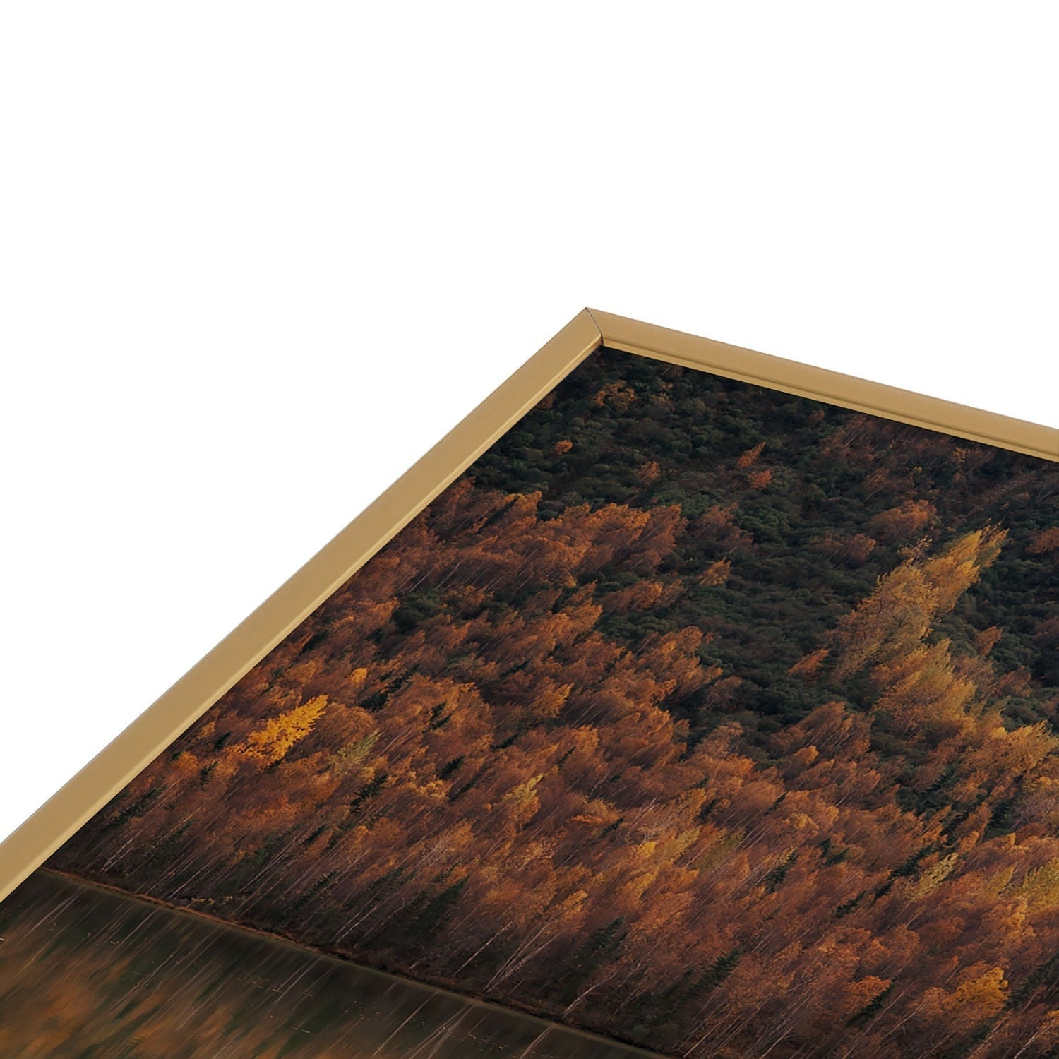 Hannah Kemp Fall Lake Square Metal Framed Art Print