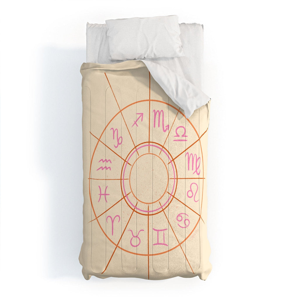 Little Om Zodiac Signs cream Comforter