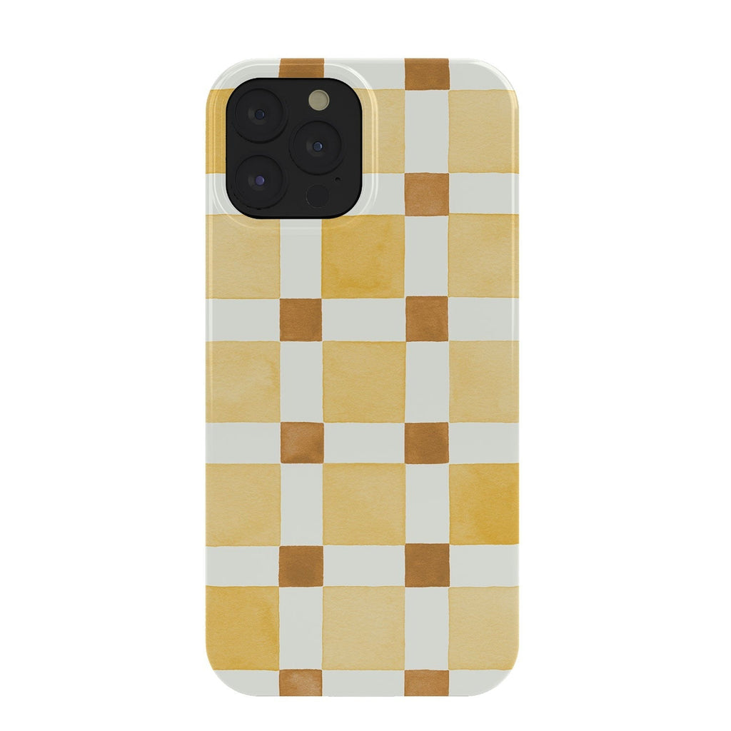 Ninola Design Everyday Artifact Checker Mosaic Tiles Geometry Yellow Phone Case