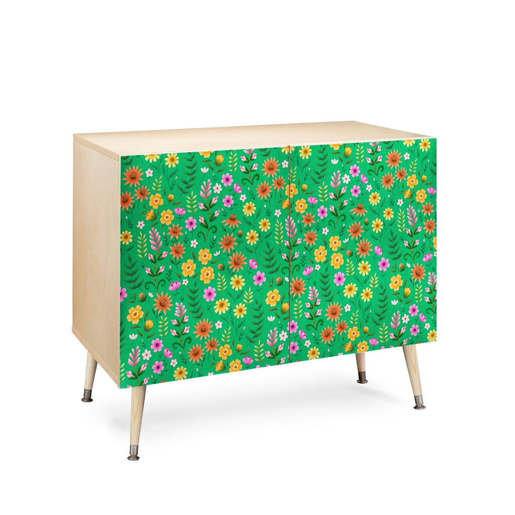Pimlada Phuapradit Ditsy Spring Floral Green Credenza