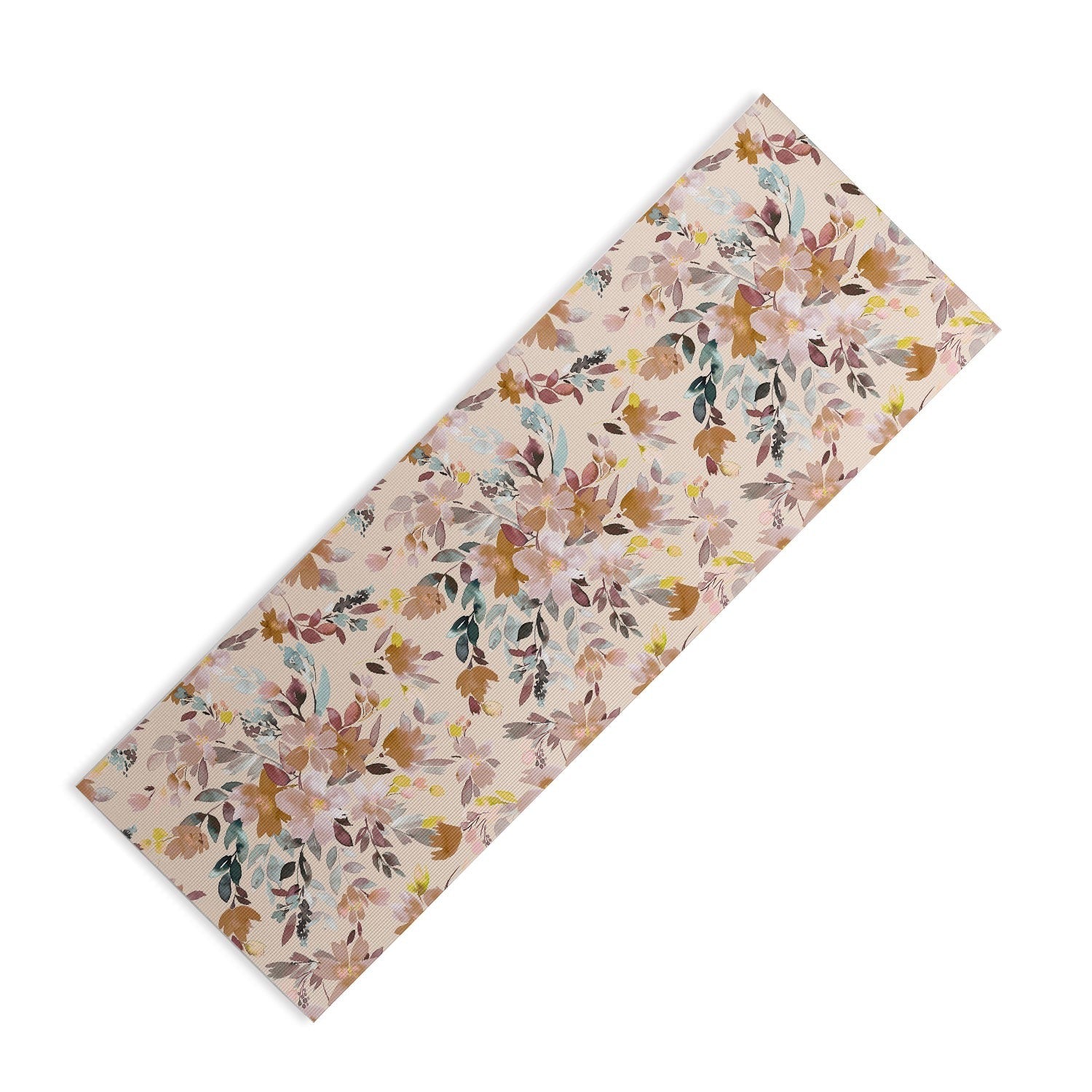 Ninola Design Botanic Retreat Floral Oleander Whimsical Soft Pink Yoga Mat