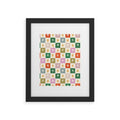 LouBruzzoni Retro Star Block Pattern Framed Art Print