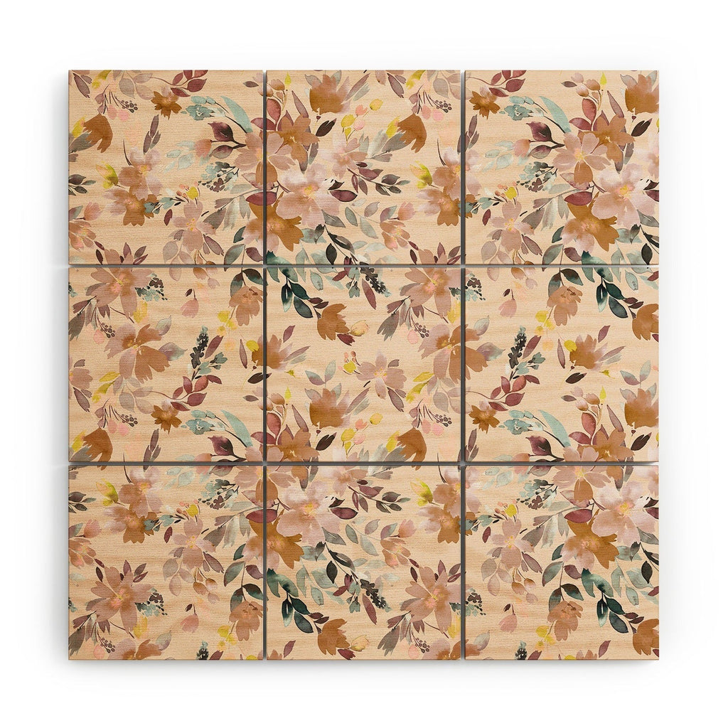 Ninola Design Botanic Retreat Floral Oleander Whimsical Soft Pink Wood Wall Mural