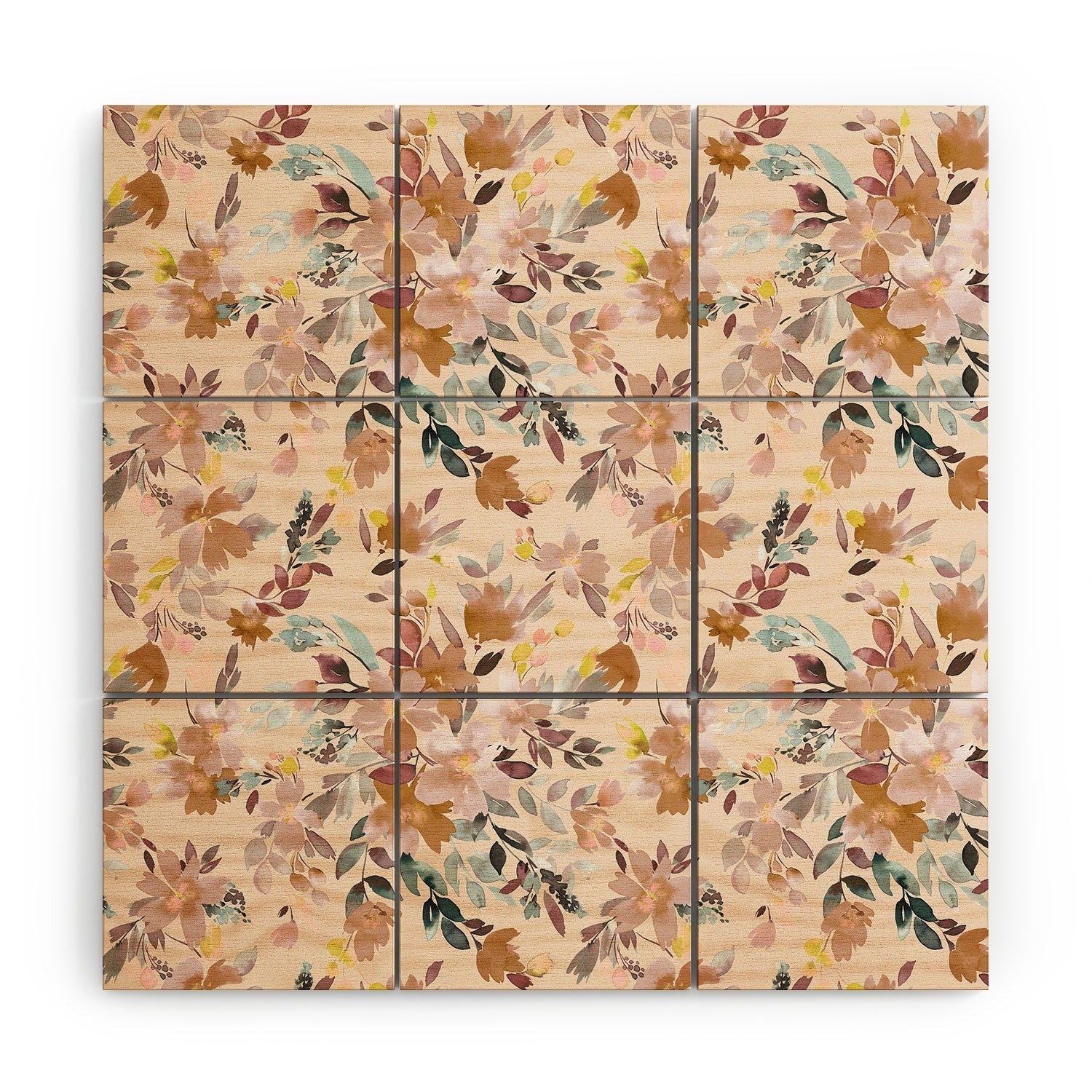 Ninola Design Botanic Retreat Floral Oleander Whimsical Soft Pink Wood Wall Mural