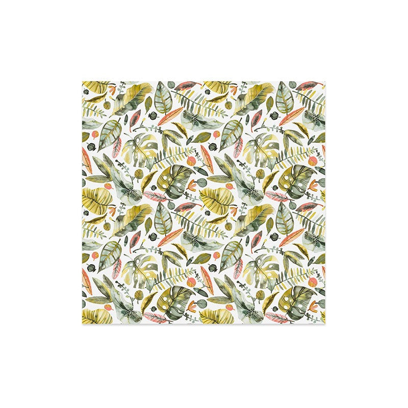 Ninola Design Botanic Retreat Tropical Jungle Leaves Botanical Green Orange Art Print