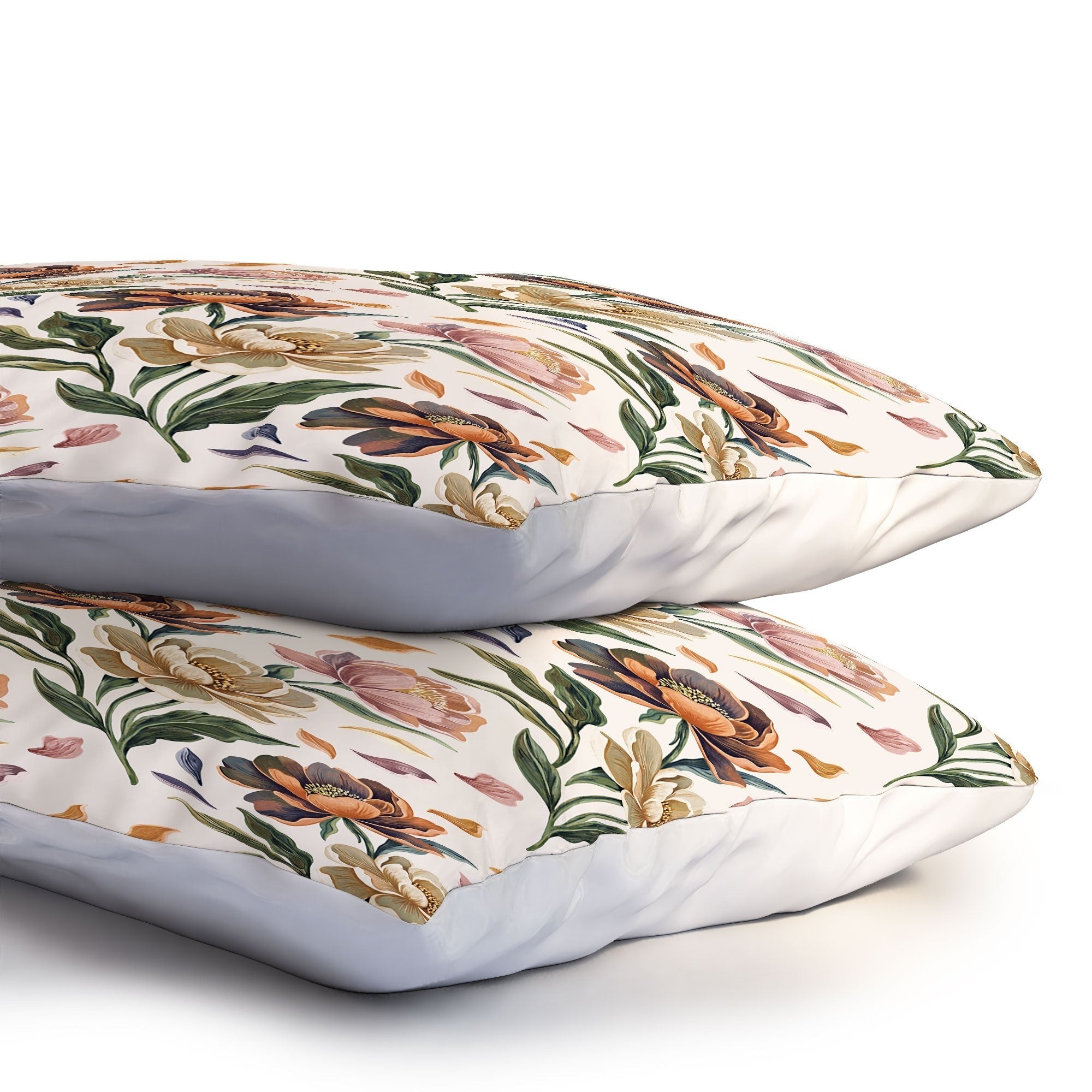 Marta Barragan Camarasa Hand Painted Peony Florals Pillow Shams