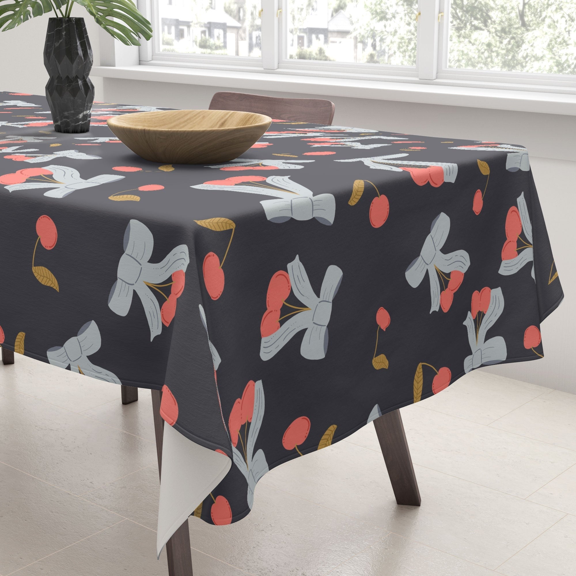 Jennifer Labre Cherries and Bows Tablecloth