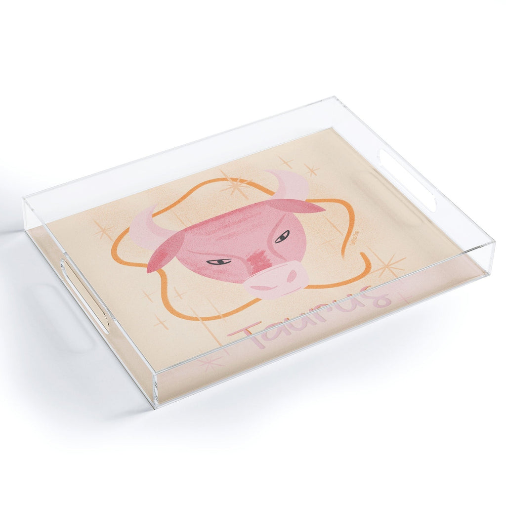 Little Om Zodiac Sign Taurus Acrylic Tray