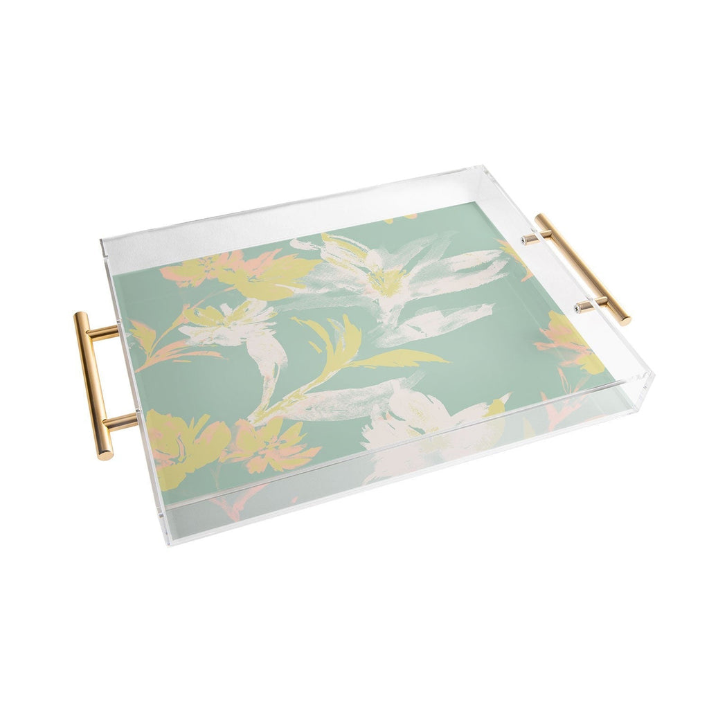 Gabriela Fuente Emma Floral Mint Acrylic Tray