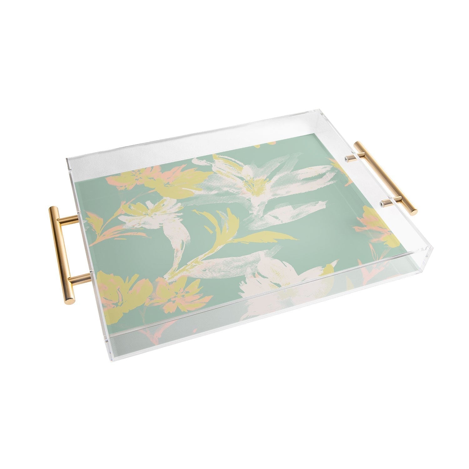 Gabriela Fuente Emma Floral Mint Acrylic Tray