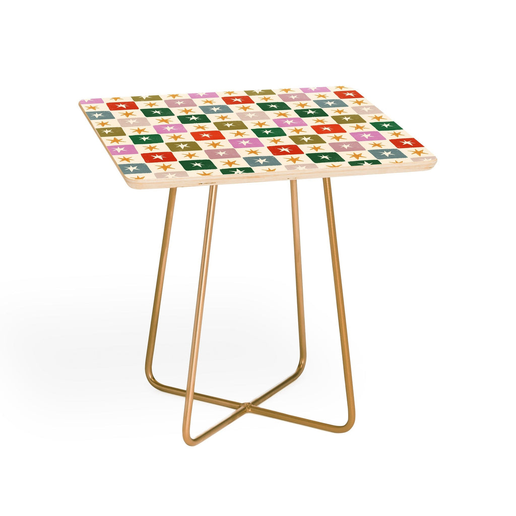 LouBruzzoni Retro Star Block Pattern Side Table