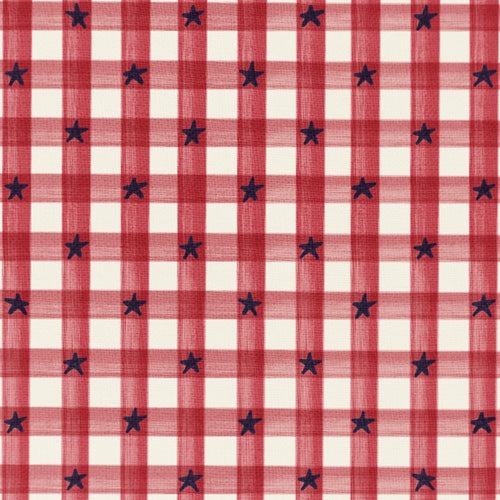 DENY Designs Red Gingham plus Stars Shower Curtain