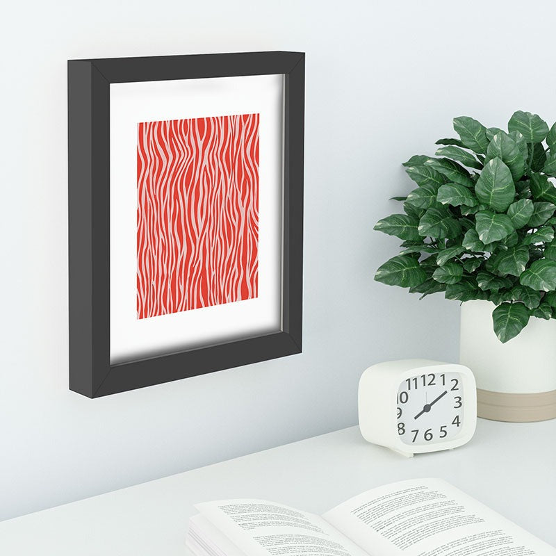 Avenie BR Red Zebra Stripe Recessed Framing Rectangle