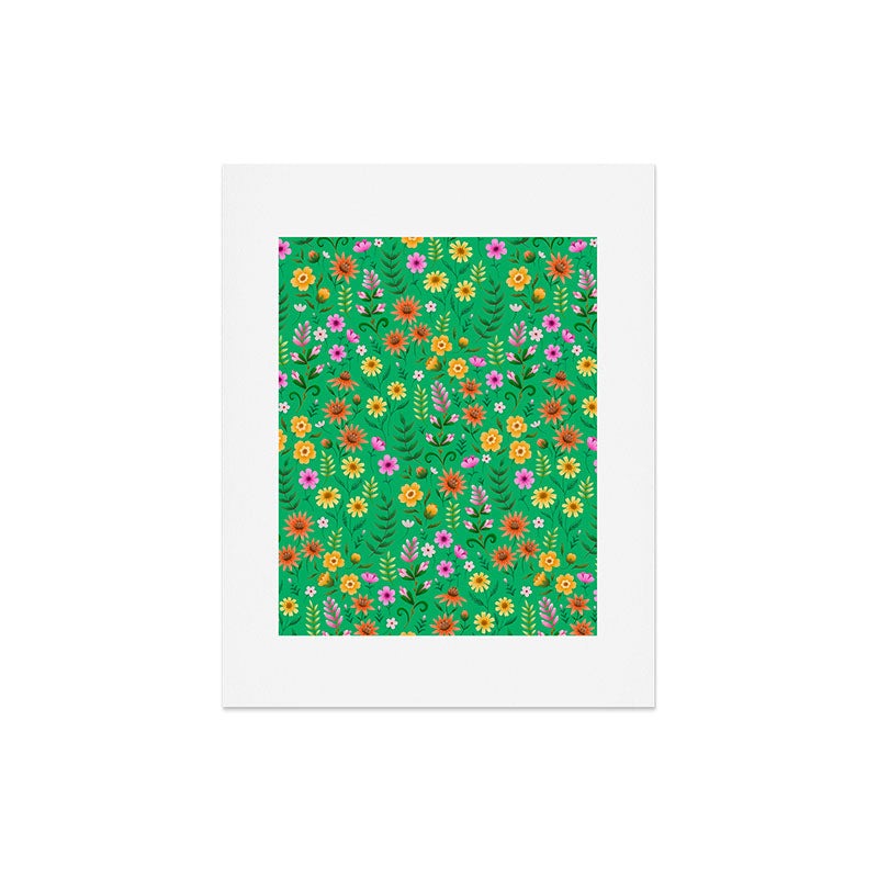 Pimlada Phuapradit Ditsy Spring Floral Green Art Print