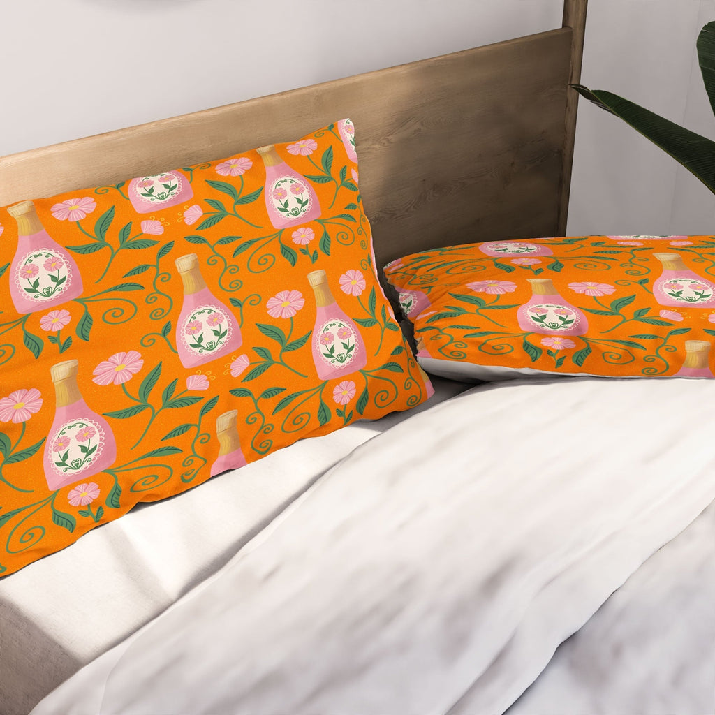 Design by Spark Rose Bubbly And Florals Pillow Shams
