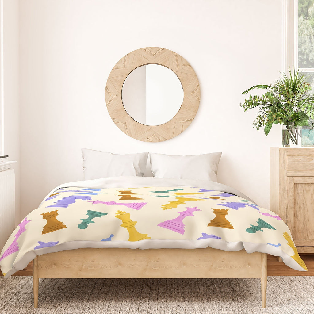 Design by Spark Chess Game Pieces Duvet Cover