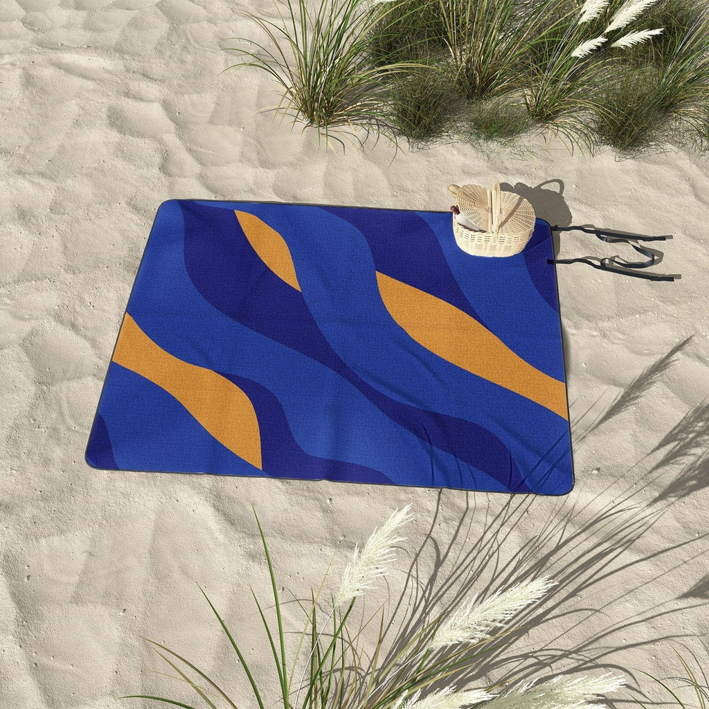 Camilla Foss Pebbles in Stream Picnic Blanket