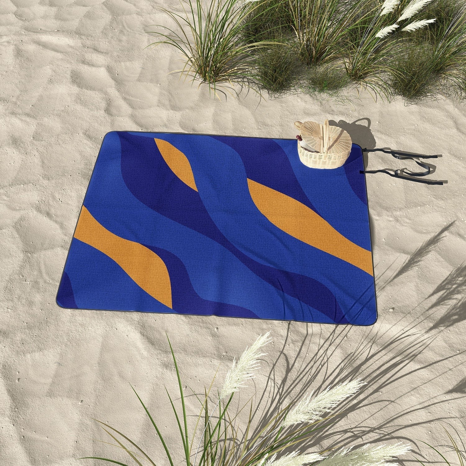 Camilla Foss Pebbles in Stream Picnic Blanket