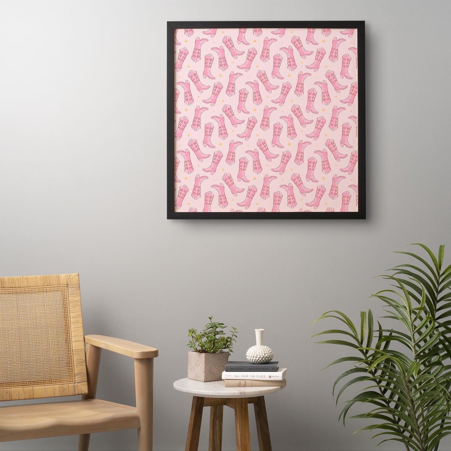 Love_Ryming Stars and Boots Framed Wall Art