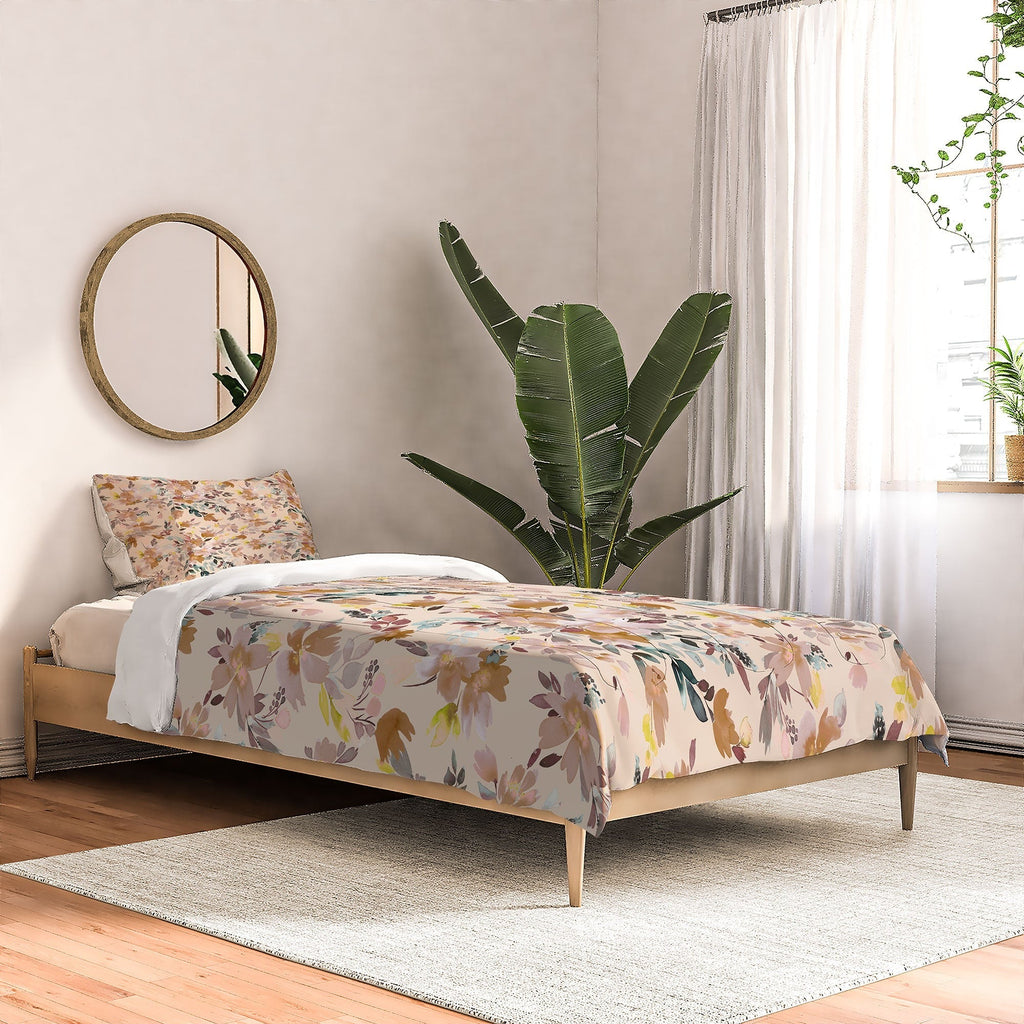 Ninola Design Botanic Retreat Floral Oleander Whimsical Soft Pink Comforter