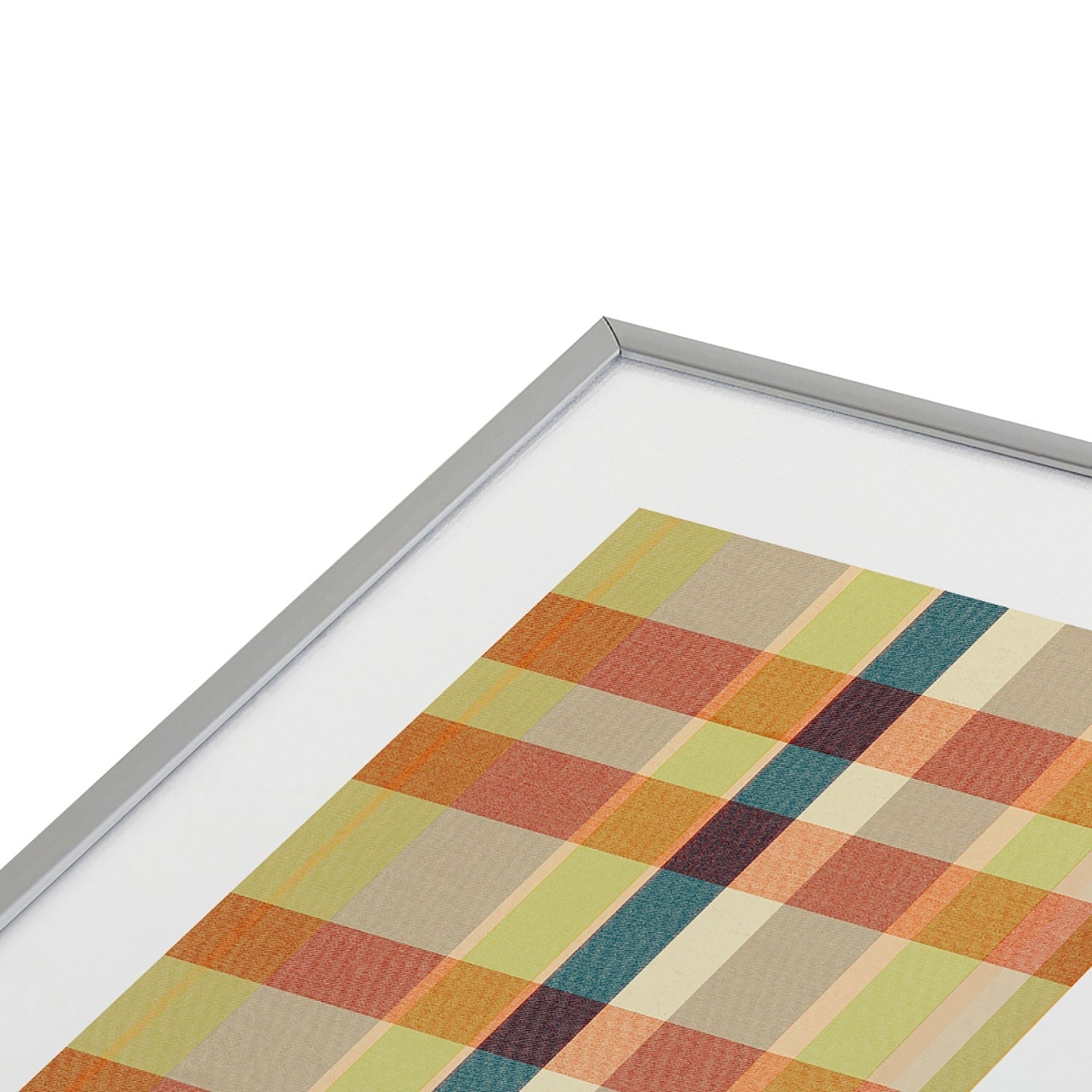 Marta Barragan Camarasa Retro Picnic Plaid Warm Tones Metal Framed Art Print