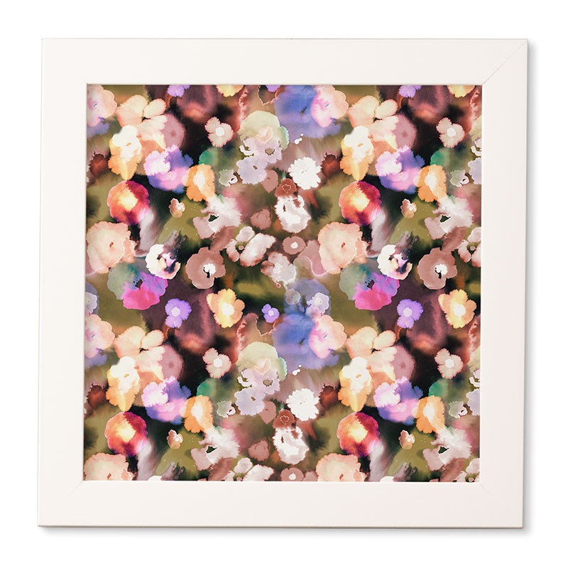 Ninola Design Botanic Retreat Ombre Abstract Watercolor Flowers Pink gold Framed Wall Art