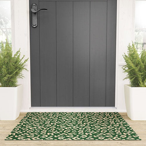 Avenie BR Cheetah Print In Green Welcome Mat