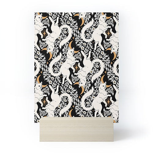Avenie Celestial Cats Gold Mini Art Print