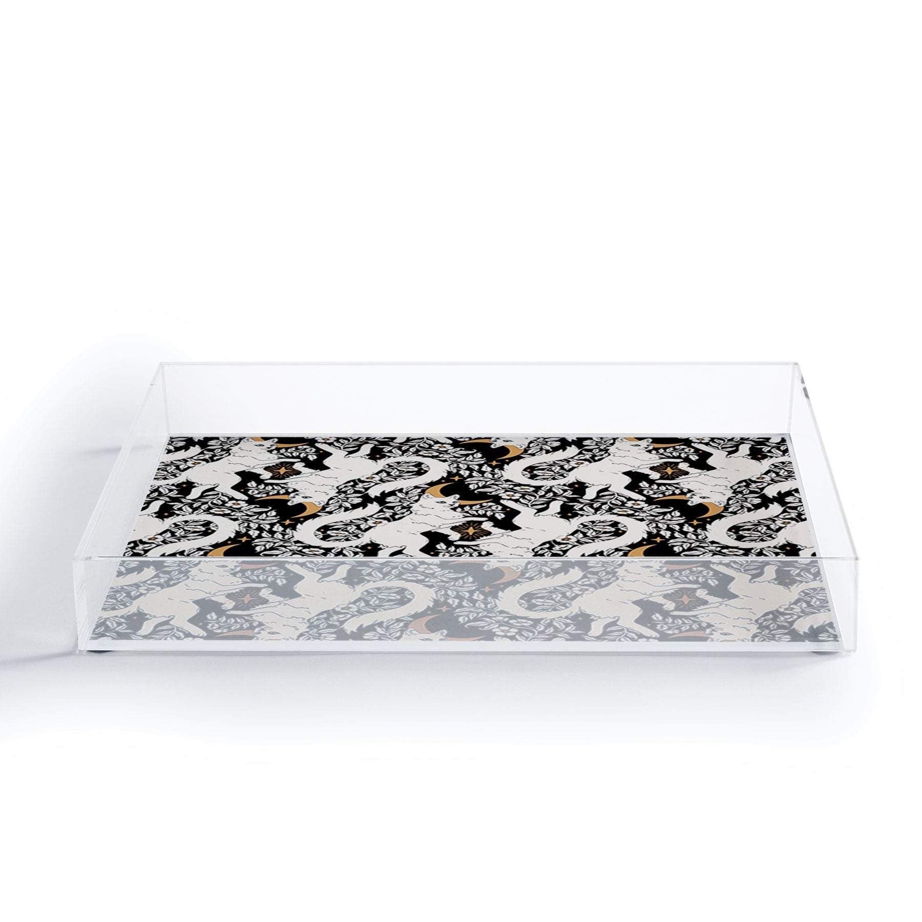 Avenie Celestial Cats Gold Acrylic Tray