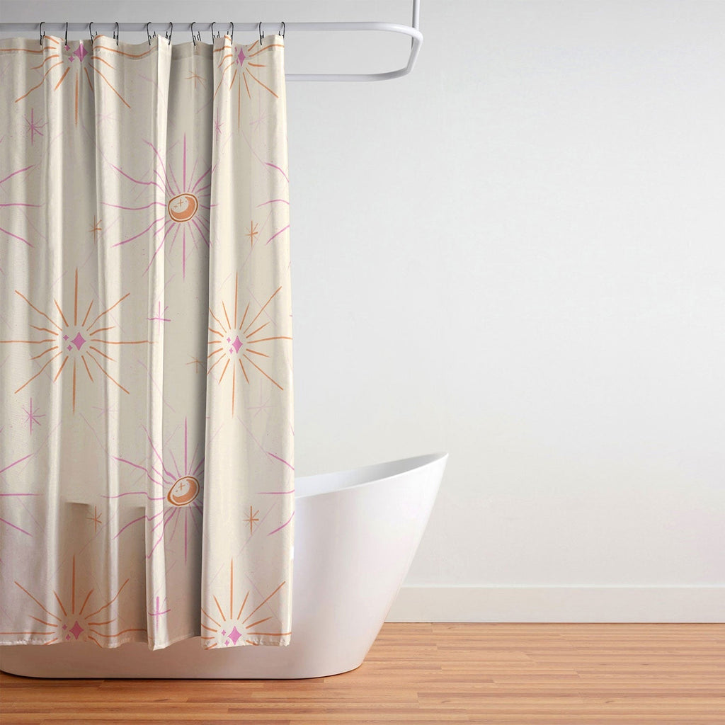 Little Om Pattern Little Moon cream Shower Curtain
