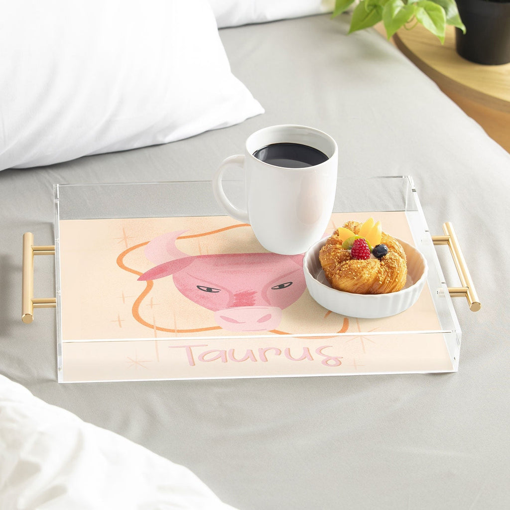 Little Om Zodiac Sign Taurus Acrylic Tray