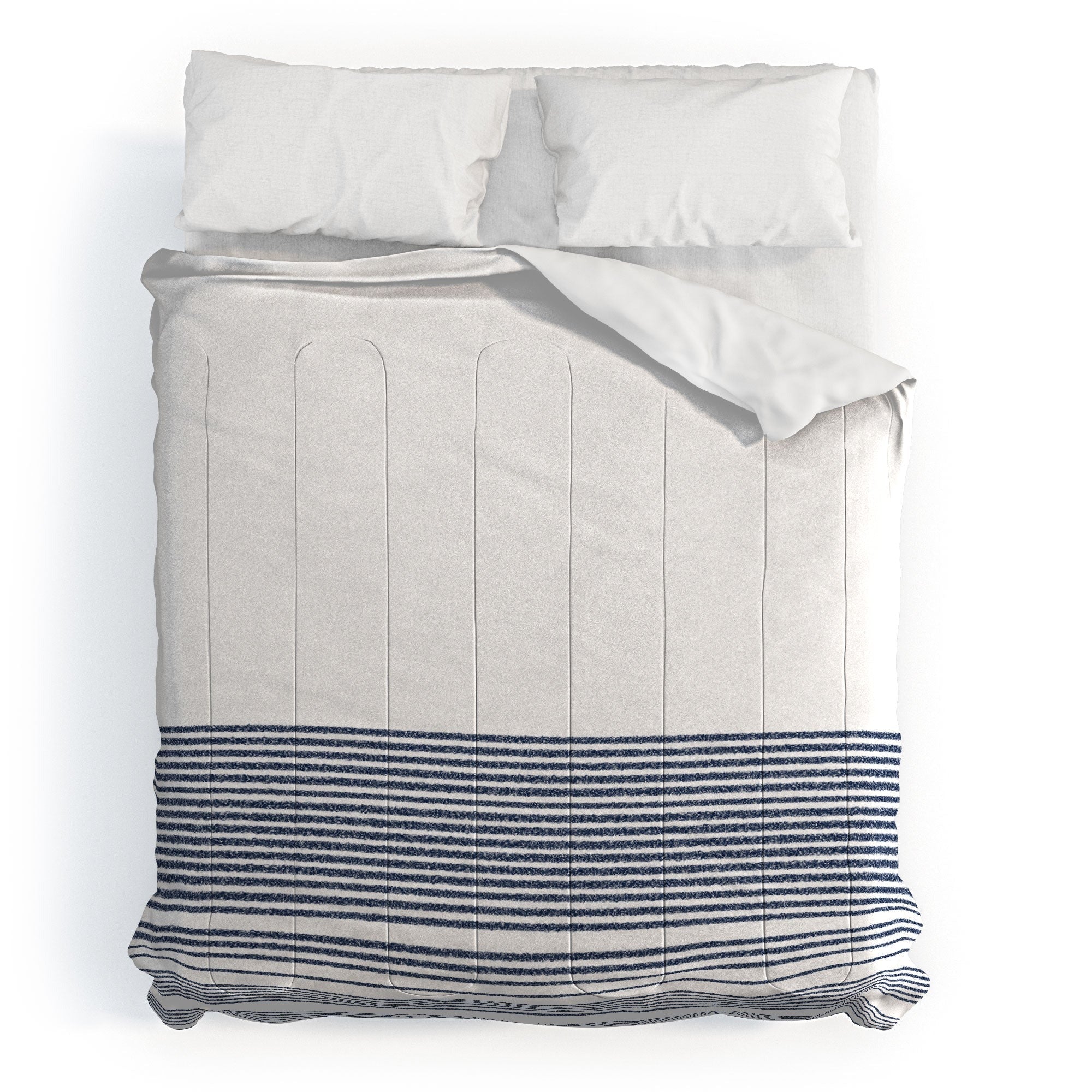Kierkegaard Design Studio organic stripes naut navy blue and white Comforter