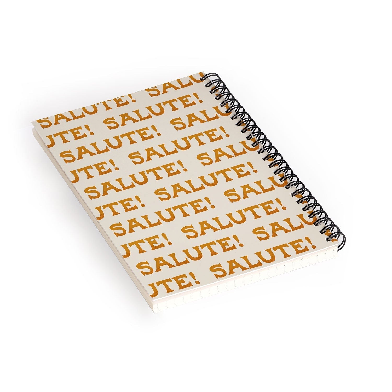 Jessica Molina Salute Gold Pattern on Cream Spiral Notebook