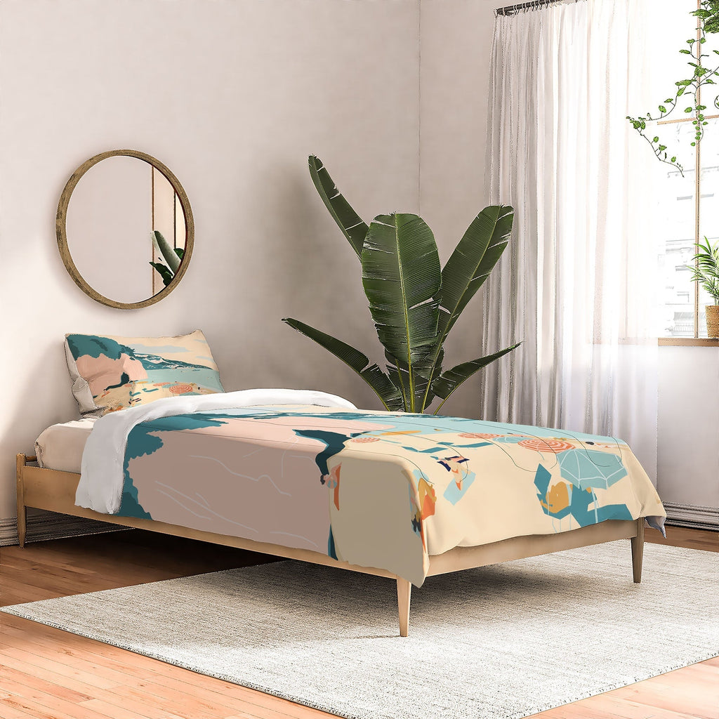 Valeria Frustaci Beach of Positano in Italy Comforter