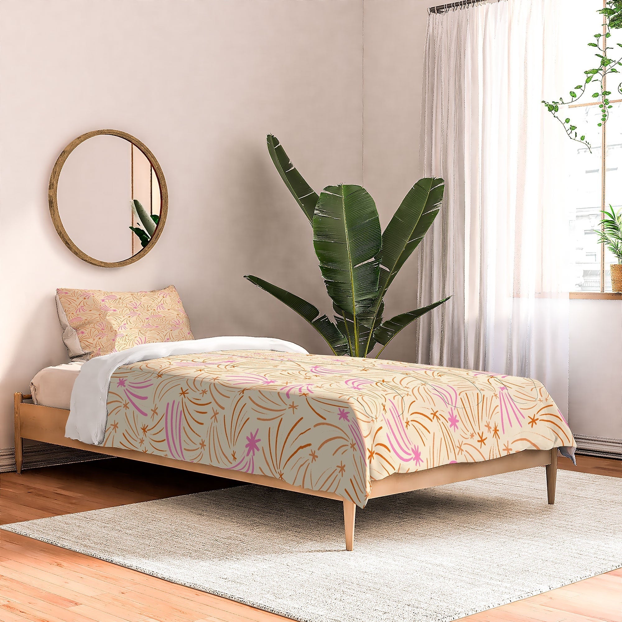 Little Om Pattern Shooting Stars cream Comforter