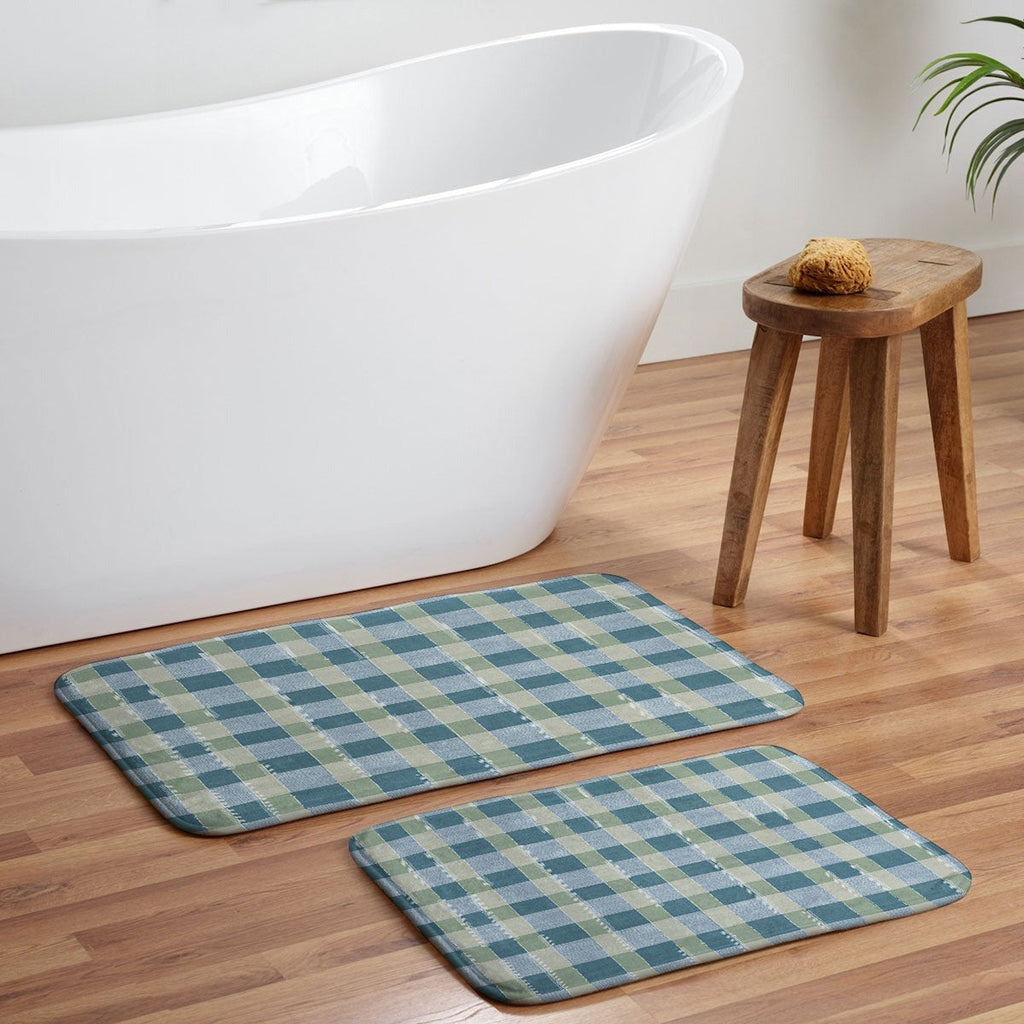 Marta Barragan Camarasa Country Style Checks Memory Foam Bath Mat