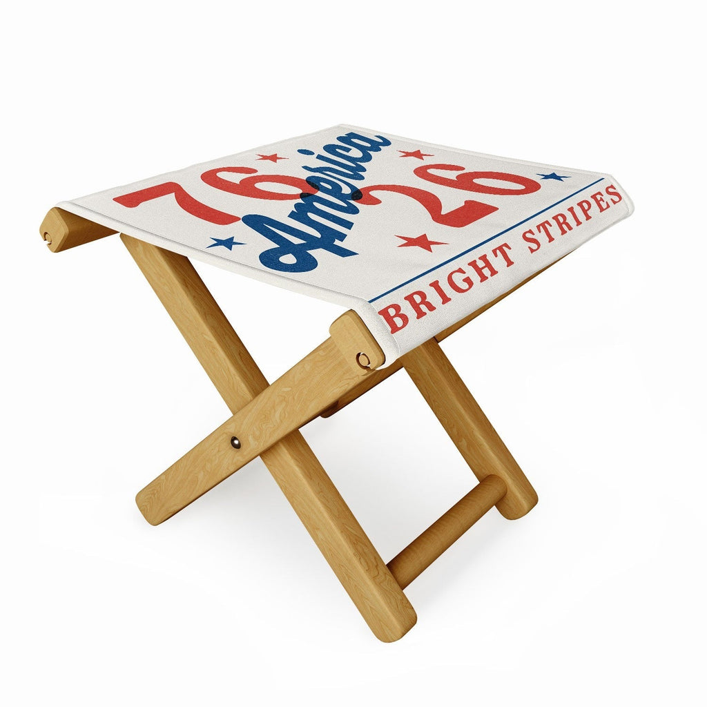 DENY Designs Bright Stars Bright Stripes Folding Stool