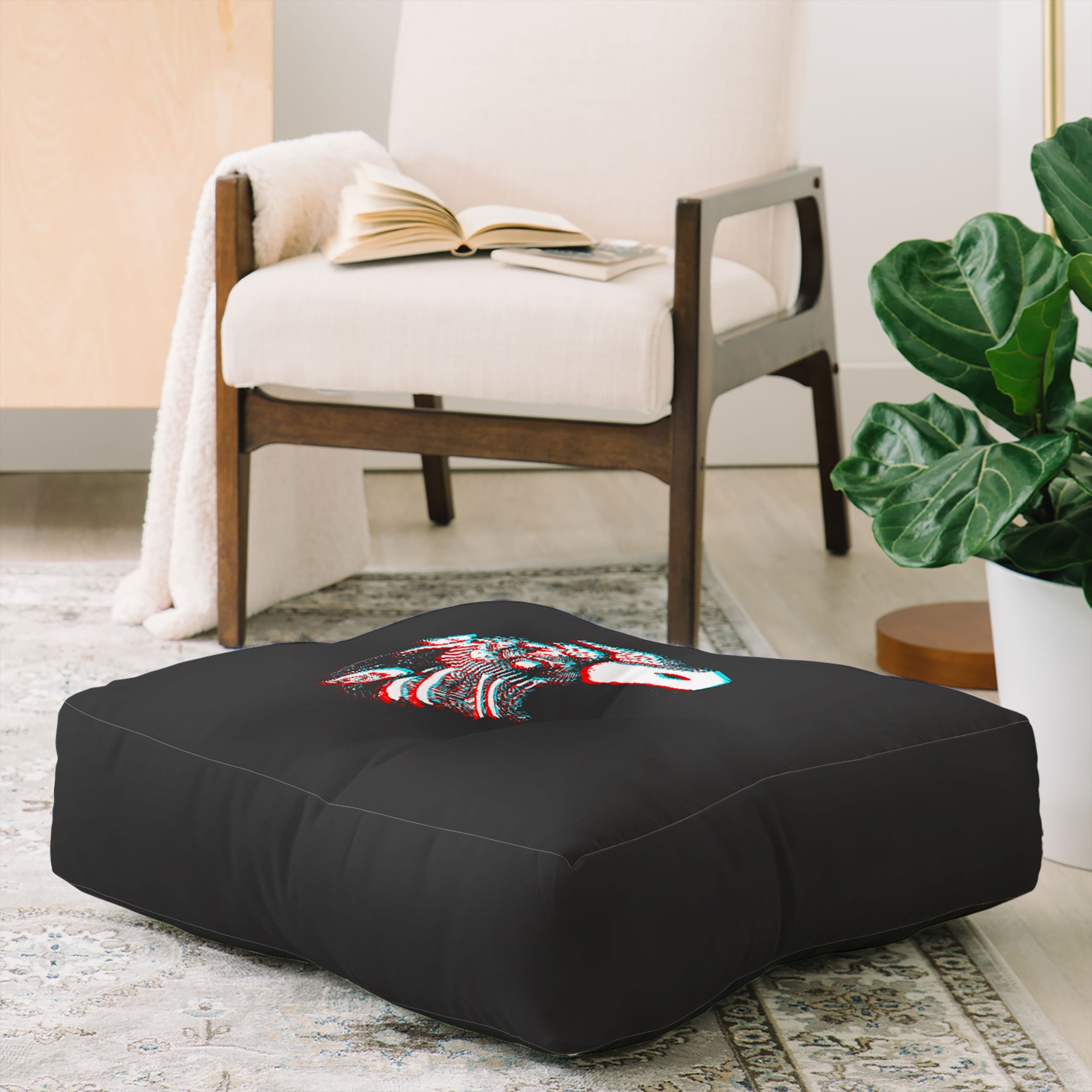 Adam Priester Spirit Rhino Floor Pillow Square