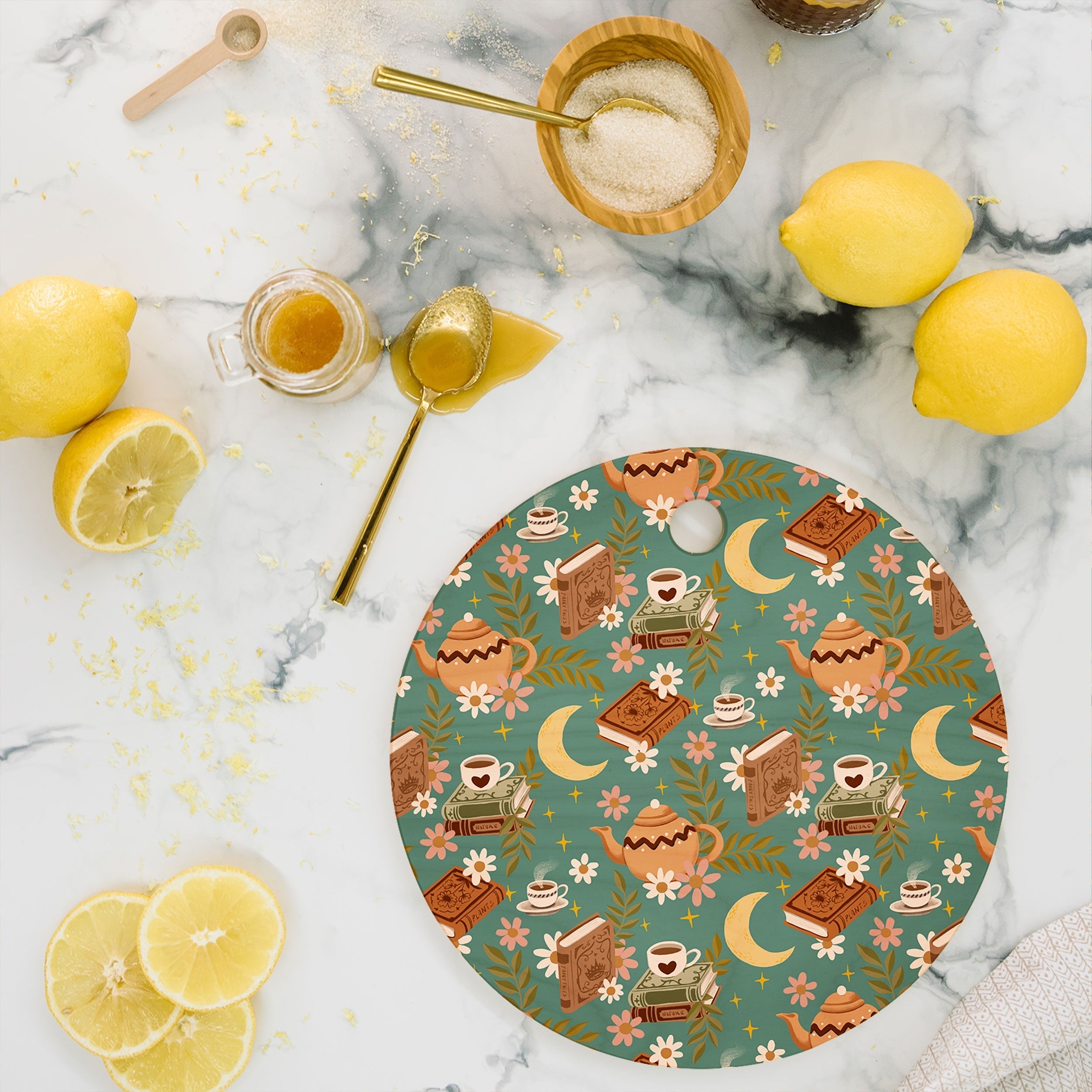 Avenie Moonlit Reading Nook I Cutting Board Round