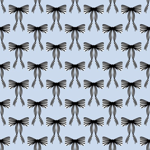Design by Spark Black Striped Bows Shower Curtain