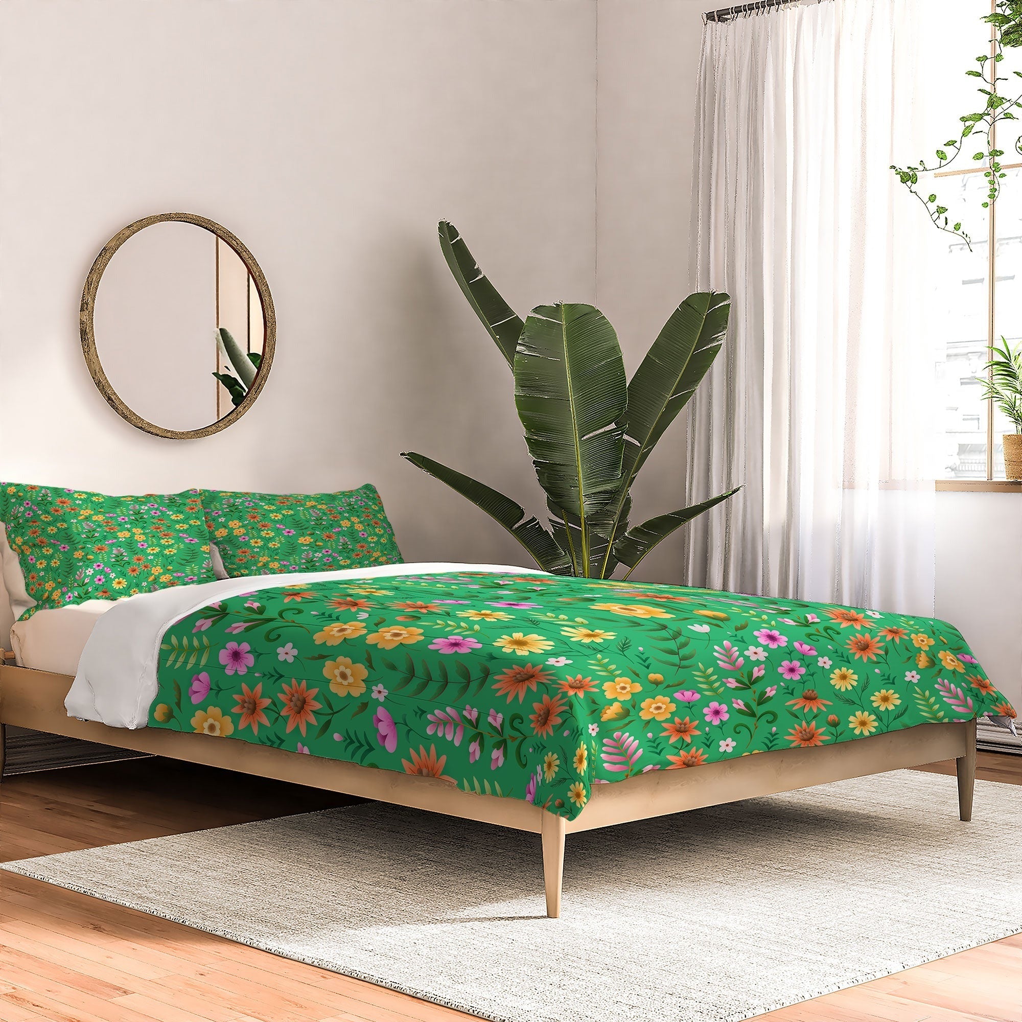 Pimlada Phuapradit Ditsy Spring Floral Green Comforter