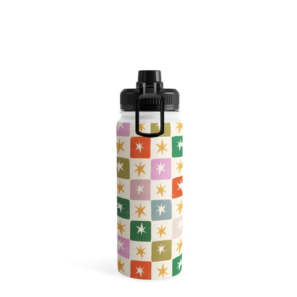 LouBruzzoni Retro Star Block Pattern Water Bottle