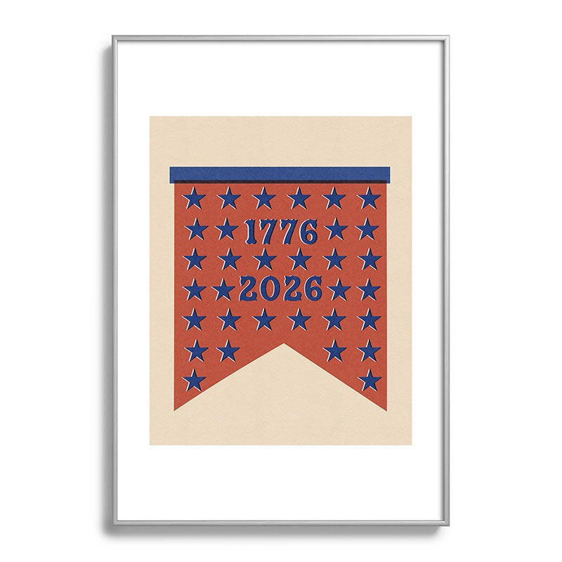 DENY Designs Star Banner Metal Framed Art Print