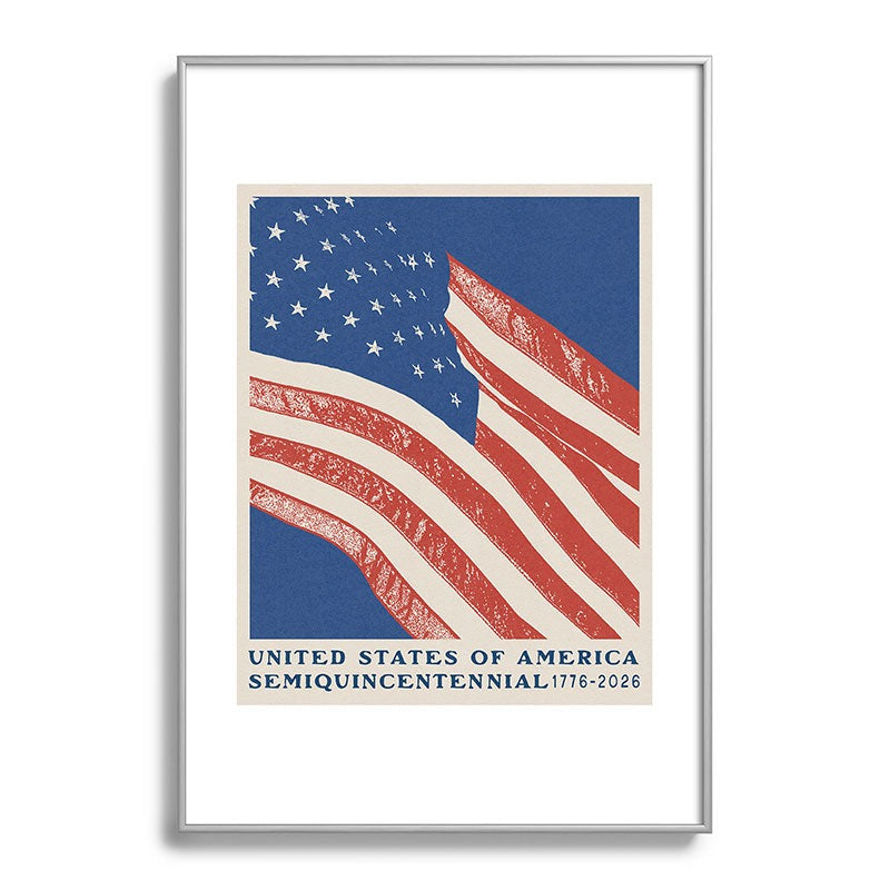 DENY Designs Stars n Stripes Semiquincentennial Metal Framed Art Print