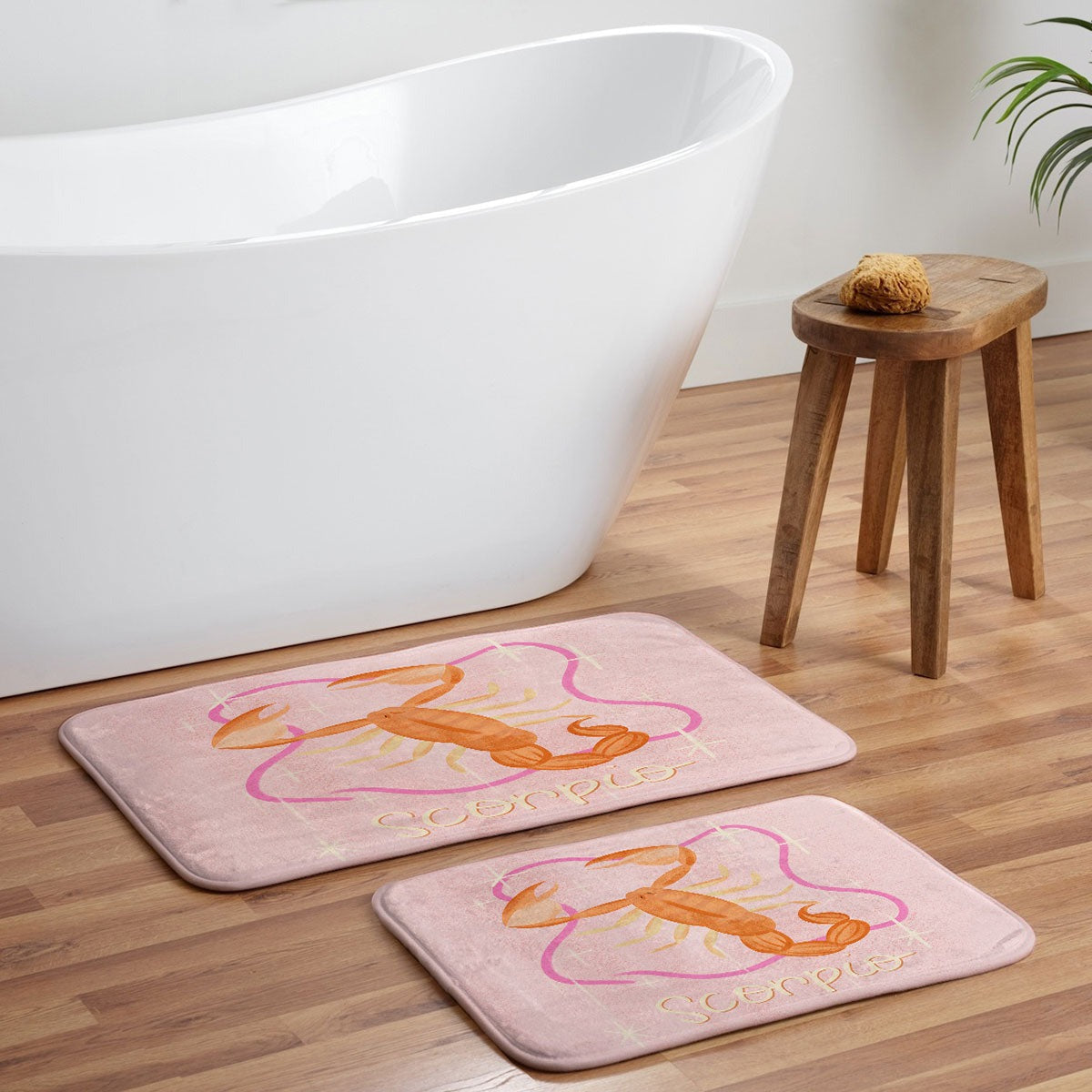 Little Om Zodiac Sign Scorpio Memory Foam Bath Mat
