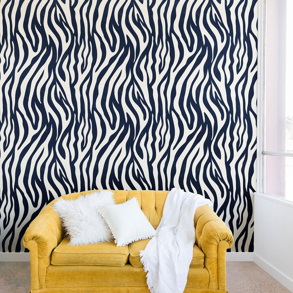 Avenie BR Navy Tiger Stripes Wall Mural
