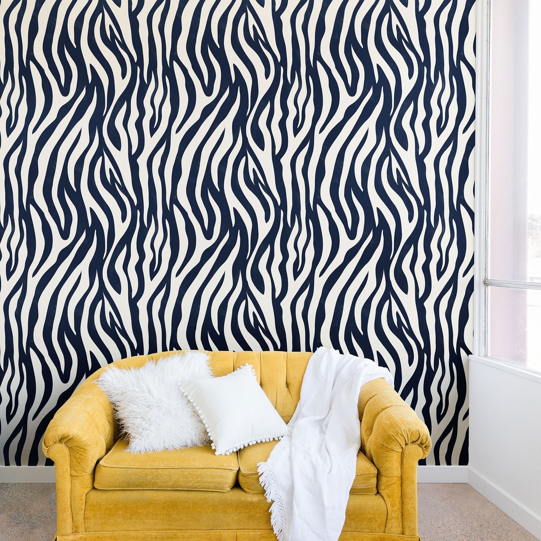 Avenie BR Navy Tiger Stripes Wall Mural